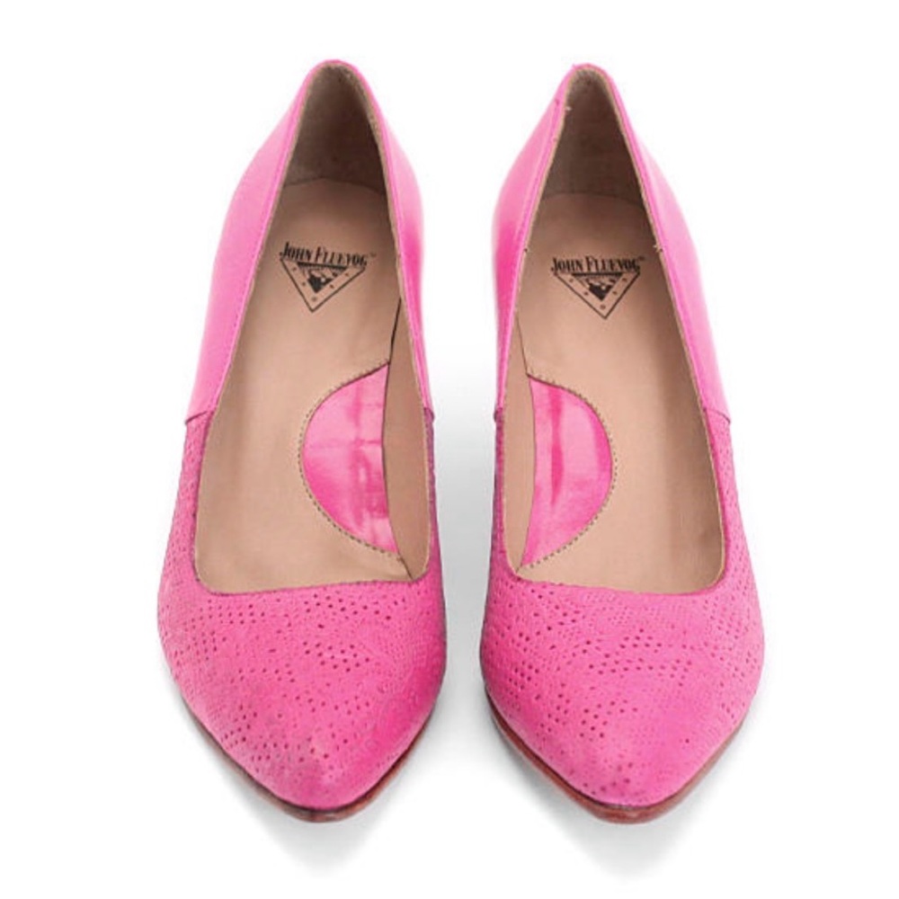 NIB john fluevog Ambition heel pink floral 10.5 M - Picture 2 of 7